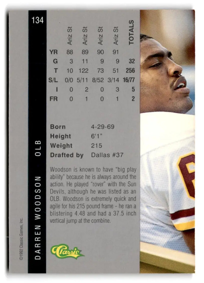 1992 Classic Four Sport #134 Darren Woodson - Football Card Single