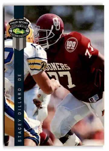 Original gloss Football Trading Card from Classic Four Sport series featuring Stacey Dillard
