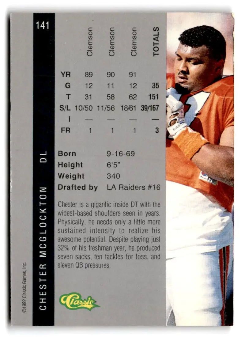 1992 Classic Four Sport #141 Chester McGlockton - Football Card Single