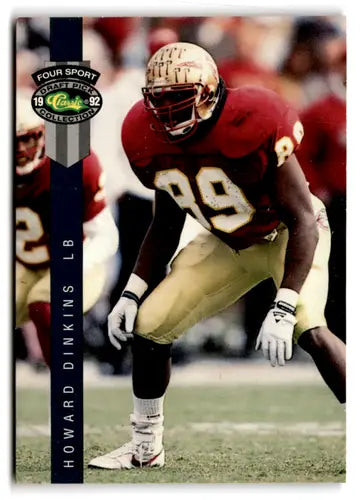 Original gloss Howard Dinkins football card from 1992 Classic Four Sport collection