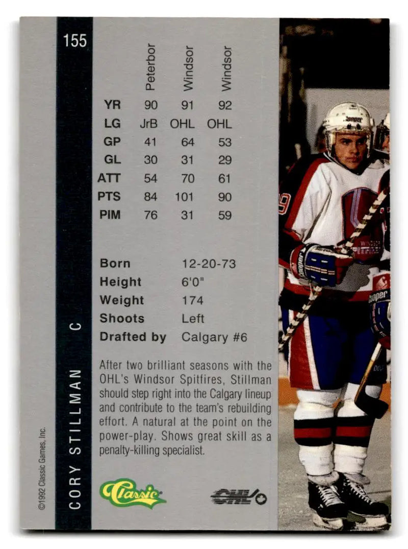 1992 Classic Four Sport #155 Cory Stillman - Hockey Card Single