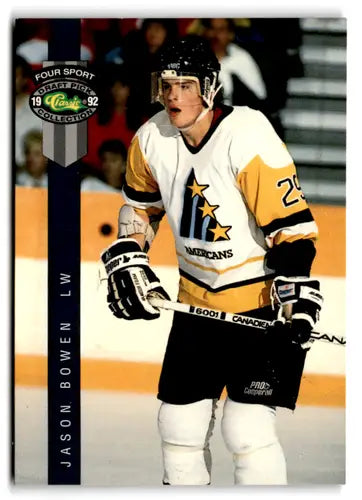 Original gloss Hockey trading card from Classic Four Sport series featuring Jason Bowen