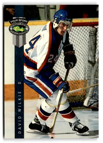 Hockey trading card from 1992 Classic Four Sport series featuring David Wilkie