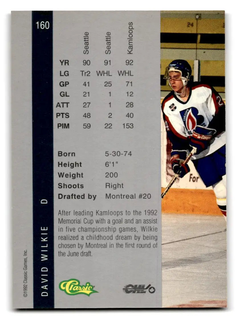 1992 Classic Four Sport #160 David Wilkie - Other