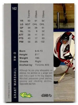 1992 Classic Four Sport #162 Grant Marshall - Hockey Card Single