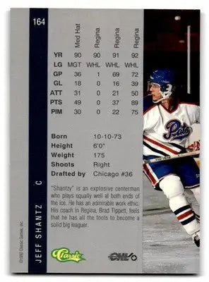 1992 Classic Four Sport #164 Jeff Shantz - Hockey Card Single