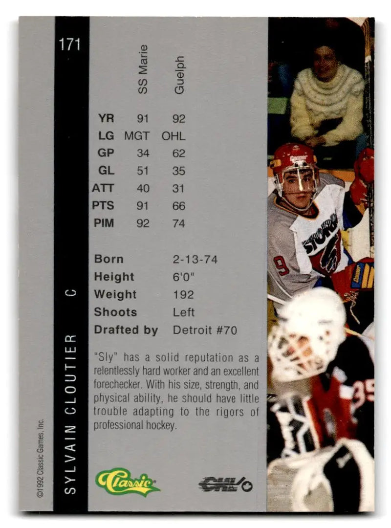 1992 Classic Four Sport #171 Sylvain Cloutier - Hockey Card Single