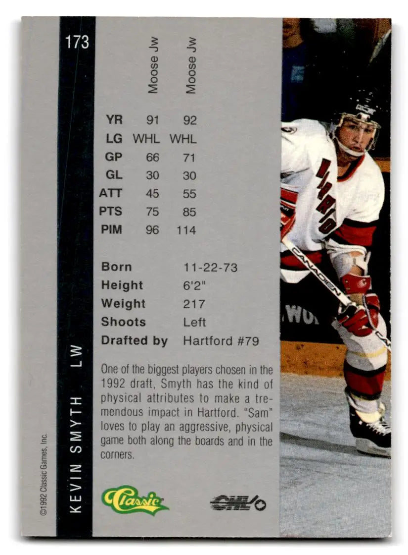 1992 Classic Four Sport #173 Kevin Smyth - Hockey Card Single