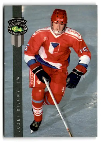 Original gloss Hockey trading card from 1992 Classic Four Sport series featuring Jozef Cierny