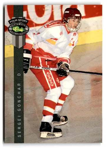 Sergei Gonchar hockey card from 1992 Classic Four Sport collection in near mint condition
