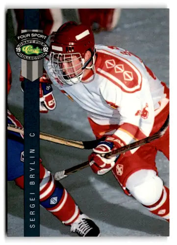 Sergei Brylin hockey card from 1992 Classic Four Sport series in Near Mint condition