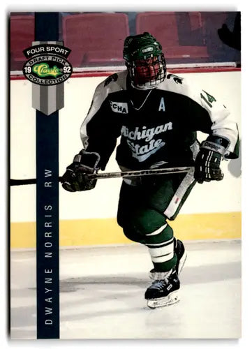Original gloss Hockey trading card from Classic Four Sport featuring Dwayne Norris NM near mint