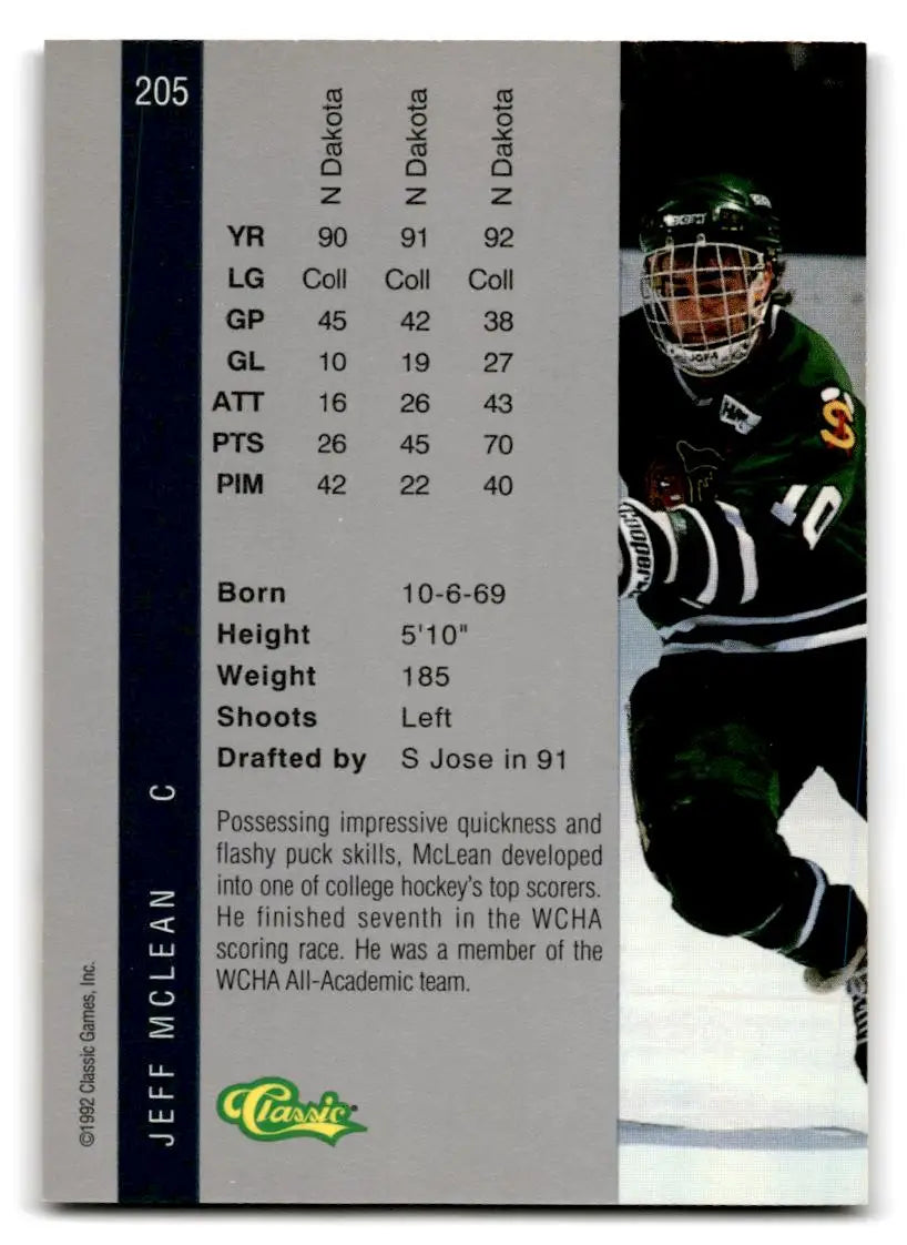 1992 Classic Four Sport #205 Jeff McLean - Baseball Card Single