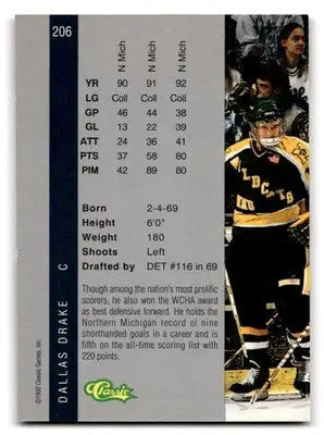 1992 Classic Four Sport #206 Dallas Drake - Hockey Card Single