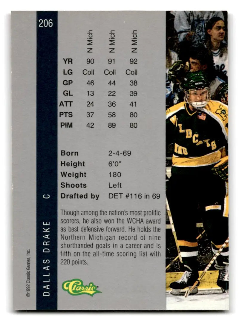 1992 Classic Four Sport #206 Dallas Drake - Hockey Card Single