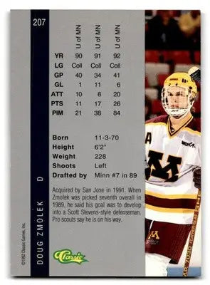 1992 Classic Four Sport #207 Doug Zmolek - Hockey Card Single