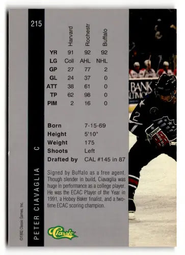 1992 Classic Four Sport #215 Peter Ciavaglia NM Near Mint ID:52384 - Hockey Card Single