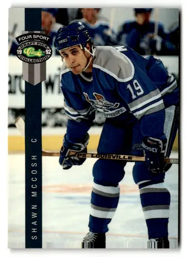 Hockey player trading card from 1992 Classic Four Sport series featuring Shawn McCosh