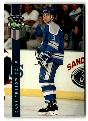 Original gloss Hockey trading card from 1992 Classic Four Sport series featuring Dave Tretowicz