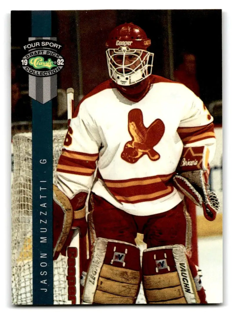 Hockey trading card of Jason Muzzatti from 1992 Classic Four Sport #221 collection