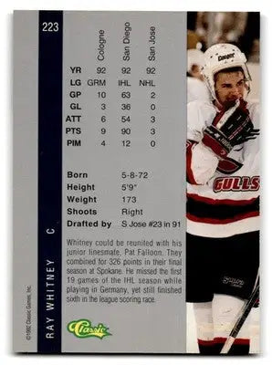 1992 Classic Four Sport #223 Ray Whitney - Hockey Card Single