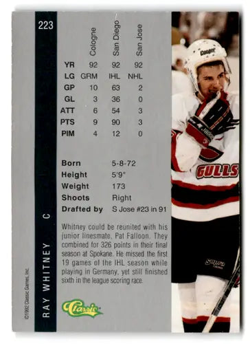 Official Ray Whitney hockey card from Classic Four Sport with original gloss and near mint condition