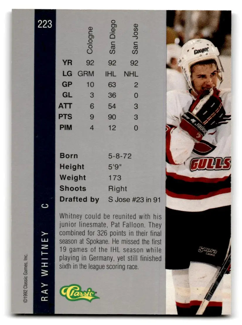 1992 Classic Four Sport #223 Ray Whitney - Hockey Card Single