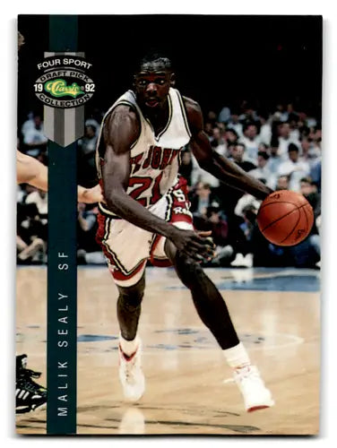 Original gloss Malik Sealy basketball card from 1992 Classic Four Sport set