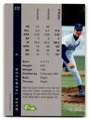 1992 Classic Four Sport #272 Mark Thompson Colorado Rockies Baseball ID:59679 - Baseball Card Single