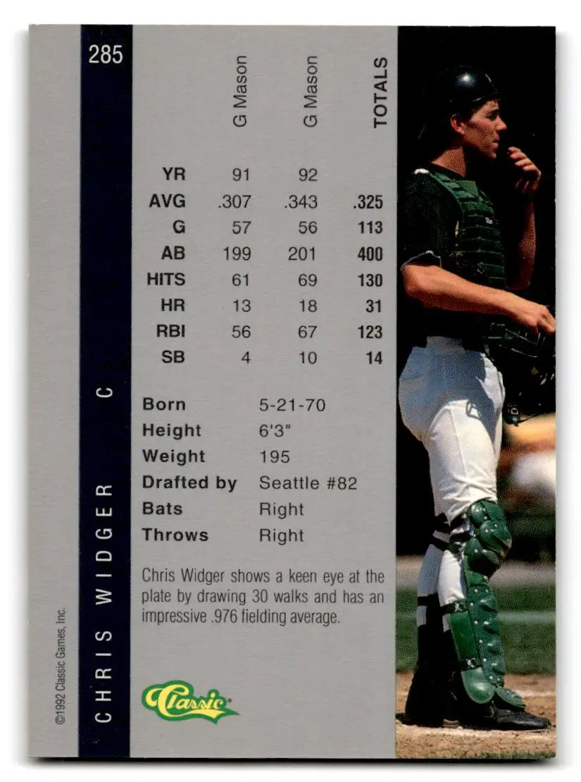 1992 Classic Four Sport #285 Chris Widger - Baseball Card Single