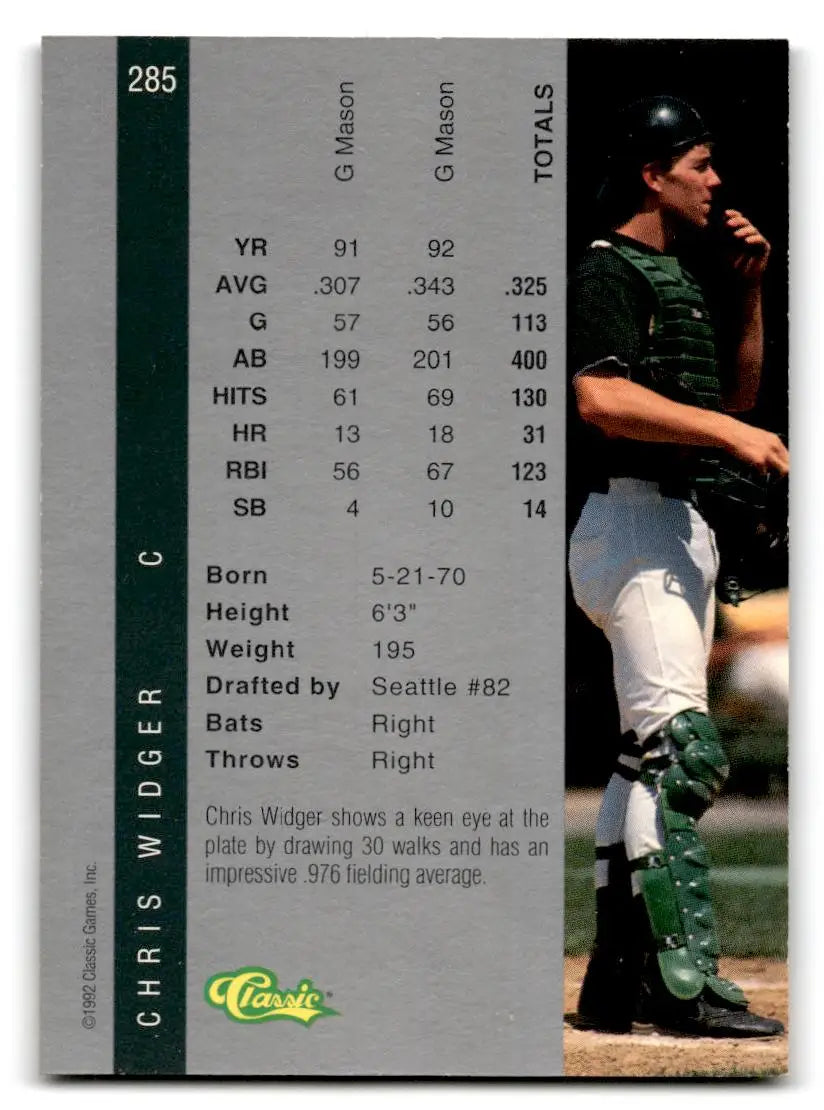 1992 Classic Four Sport #285 Chris Widger - Baseball Card Single