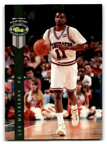 Lee Mayberry basketball card from 1992 Classic Four Sport collection, EX/NM grade