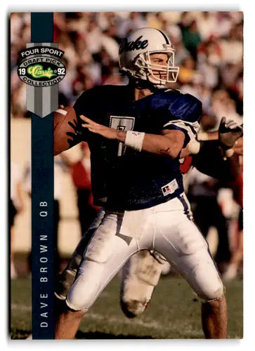 1992 Classic Four Sport Dave Brown football card in Near Mint condition