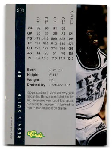 Reggie Smith basketball card from 1992 Classic Four Sport collection in EX/NM condition