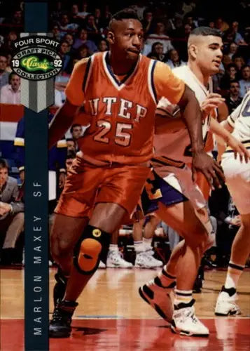 Basketball trading card from 1992 Classic Four Sport series featuring Marlon Maxey
