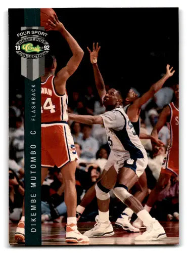 Dikembe Mutombo basketball card from 1992 Classic Four Sport collection in excellent condition