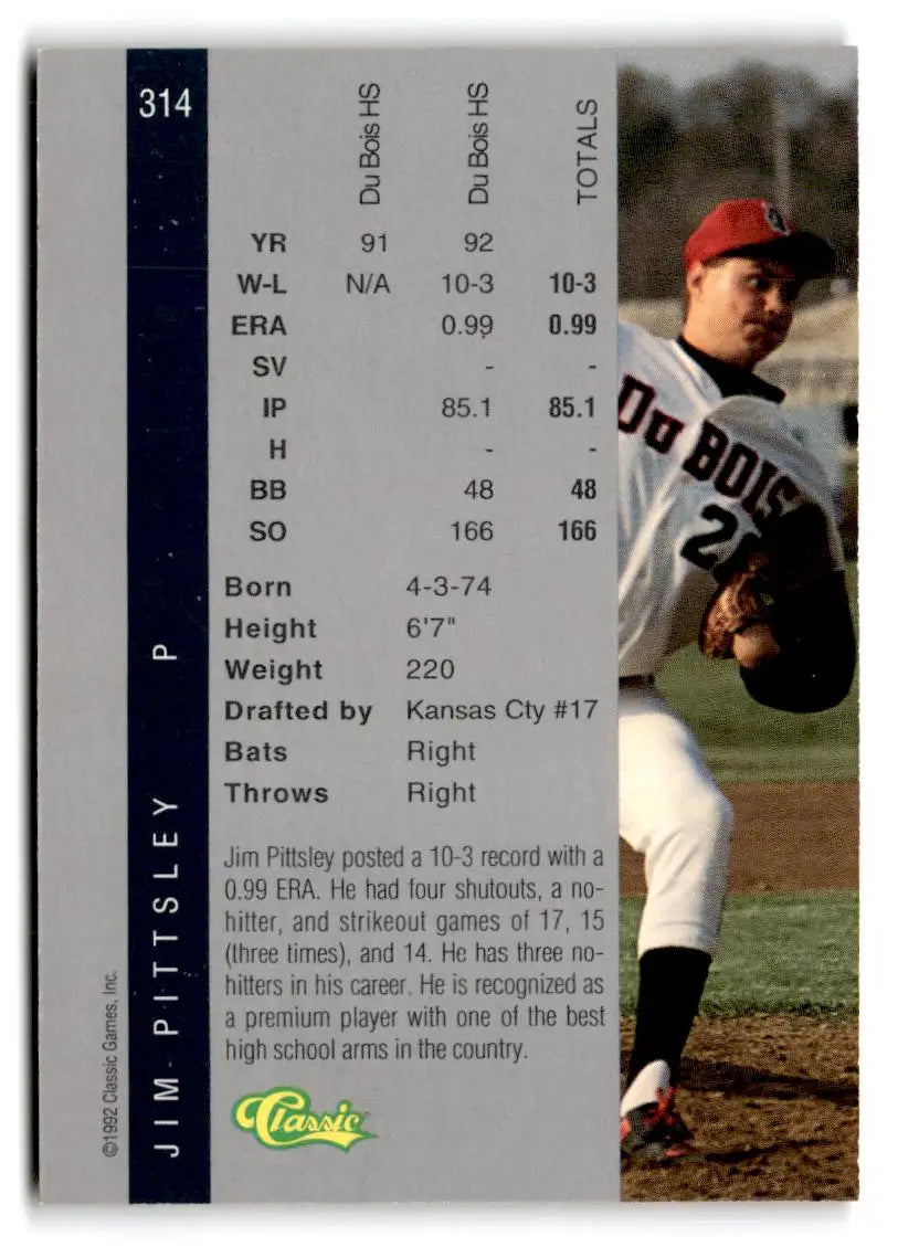 1992 Classic Four Sport #314 Jim Pittsley - Baseball Card Single