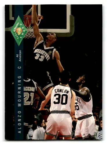 Basketball trading card from 1992 Classic Four Sport featuring Alonzo Mourning in mint condition