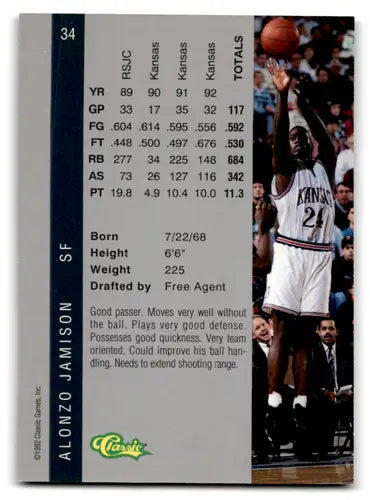 Alonzo Jamison basketball card from 1992 Classic Four Sport collection