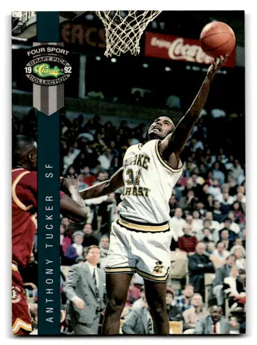 Basketball trading card from 1992 Classic Four Sport series featuring Anthony Tucker