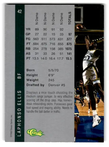 1992 Classic Four Sport #42 LaPhonso Ellis EX/NM Nuggets ID:67849 - Basketball Card Single