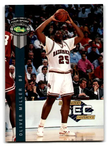 Oliver Miller basketball card from 1992 Classic Four Sport collection, EX/NM condition