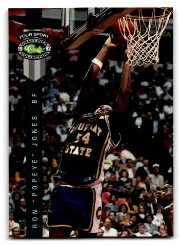 Basketball card from the 1992 Classic Four Sport series featuring Popeye Jones Rockets