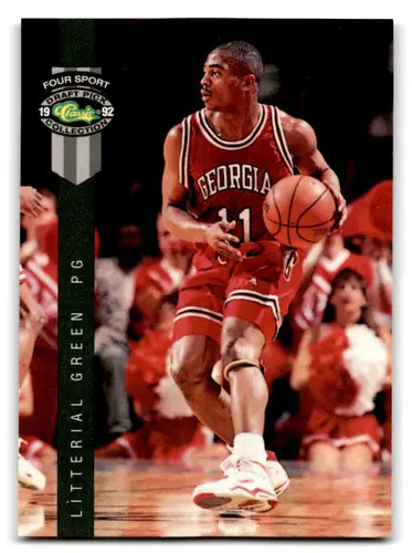Basketball trading card from 1992 Classic Four Sport series featuring Litterial Green