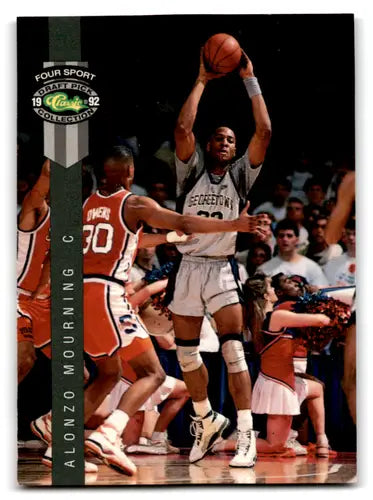 Original gloss of Alonzo Mourning basketball card from 1992 Classic Four Sport series