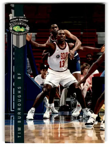 Tim Burroughs 1992 Classic Four Sport basketball card in EX/NM condition