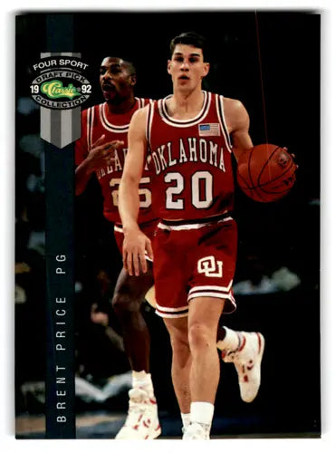 Original gloss of 1992 Classic Four Sport Basketball Trading Card Brent Price Bullets