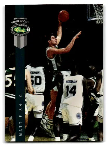 Basketball trading card from 1992 Classic Four Sport featuring Matt Fish Warriors