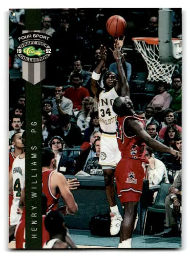 Basketball trading card from 1992 Classic Four Sport series featuring Henry Williams Spurs