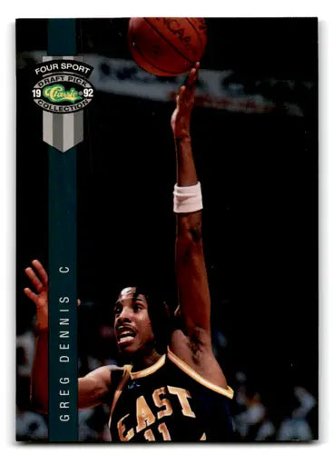 Basketball trading card from 1992 Classic Four Sport series featuring Greg Dennis